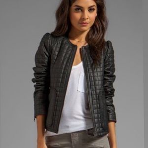 Quilted Alessia Leather Yetta Jacket “Caviar”
Joie